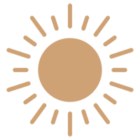 EYLUME heated eye mask glow icon with a radiant sun symbolising improved circulation and reduced puffiness around eyes.