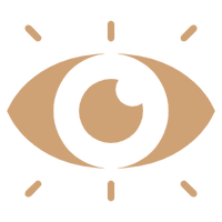 EYLUME heated eye mask relief icon featuring an eye symbol representing dry, tired eye soothing and hydration.