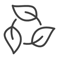 Simple line illustration of two circular leaves, representing the EYLUME Designed For Daily Use feature that offers lasting relaxation and is reusable for everyday comfort.