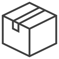 Minimal line illustration of a delivery box, representing EYLUME Free Shipping with fast delivery and no minimum spend.