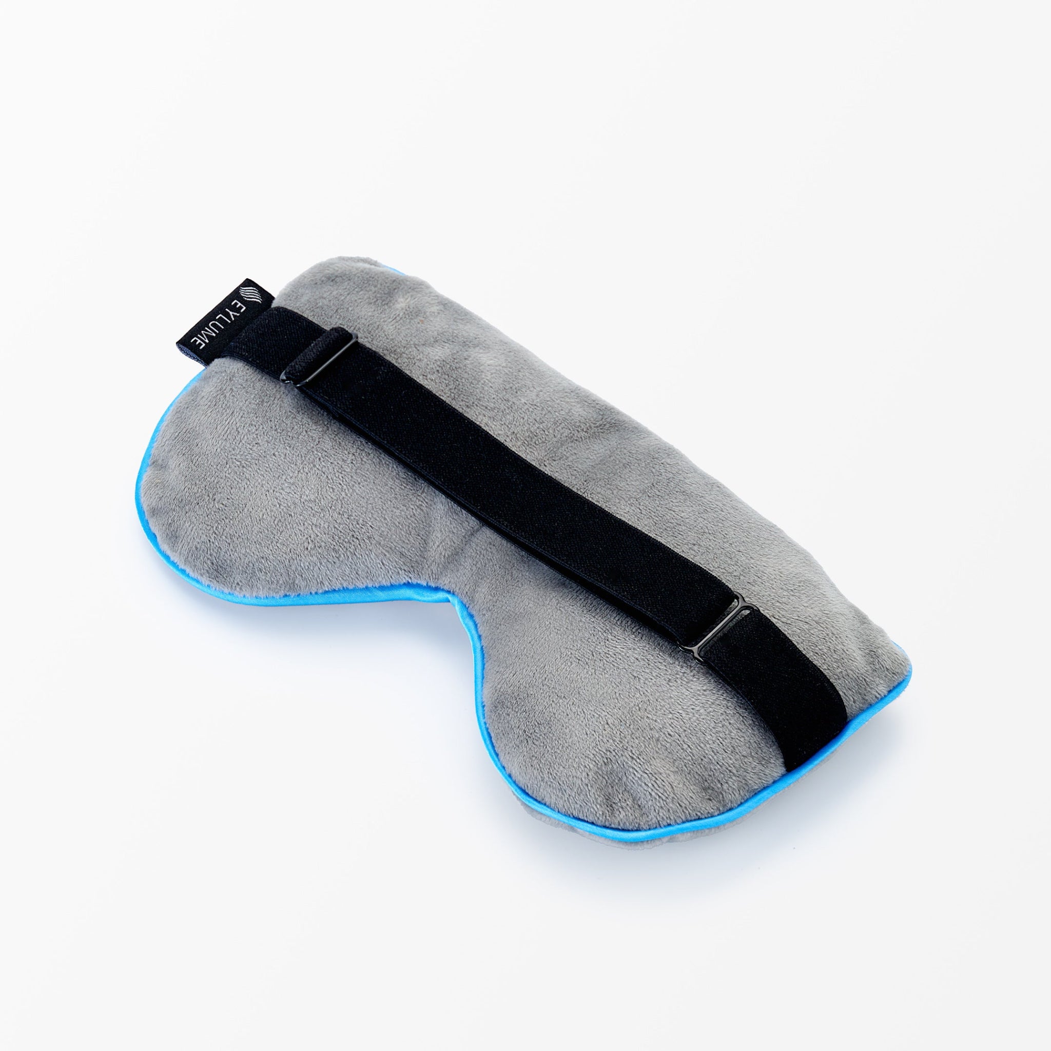 EYLUME Calm Heated Eye Mask showing soft adjustable elastic strap for a secure and comfortable fit