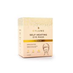 EYLUME Renew self heating eye mask unscented box containing 10 warming eye masks for relaxation and eye relief