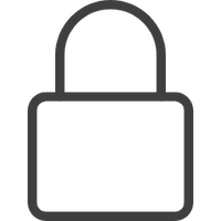 Minimal line illustration of a padlock, representing EYLUME Secure Payments with guaranteed safe and encrypted checkout.